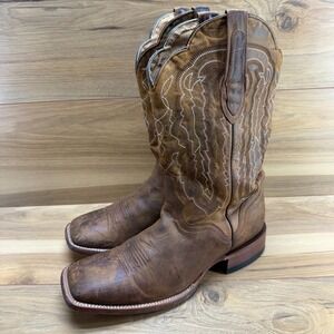 JB Dillon Western Boots Mens 9 D Brown Leather Square Toe